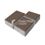 Тротуарная плитка Урбан, коричневая с мраморной крошкой, 4 см