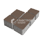 Тротуарная плитка Антик, коричневая на камне, 4 см