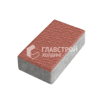 Тротуарная плитка Кирпич, красная с мраморной крошкой, 4 см