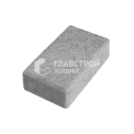 Тротуарная плитка Кирпич, серо-белая на камне, 10 см